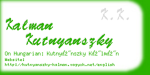 kalman kutnyanszky business card